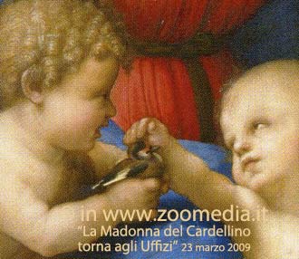 Il Bambino e San Giovannino tengono il Cardellino nel dipinto di Raffaello