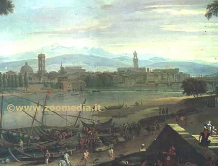 Firenze nel 600-700 Elaborazione da dipinto di C.V.Wittel © Zoomedia 2001