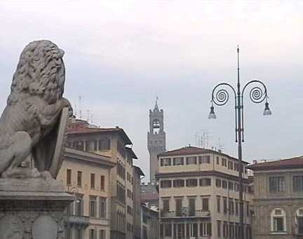 S.Croce: vista dalla base della statua di Dante Alighieri