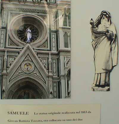 Documentazione sulla collocazione del Samuele scolpito in marmo